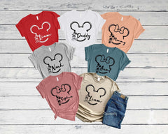 Custom Name Disney Family Vacation Matching Shirts, Mickey and Minnie Head Shirts, Personalized Disney Trip Matching Shirts - Image 2