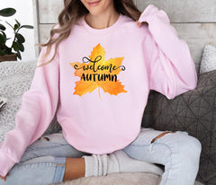 Welcome Autumn Sweatshirt Thanksgiving Fall Pullover, Cozy Autumn Leaves Crewneck, Pumpkin Season Sweatshirt, Welcome Shirt, Fall Outfit - Image 7