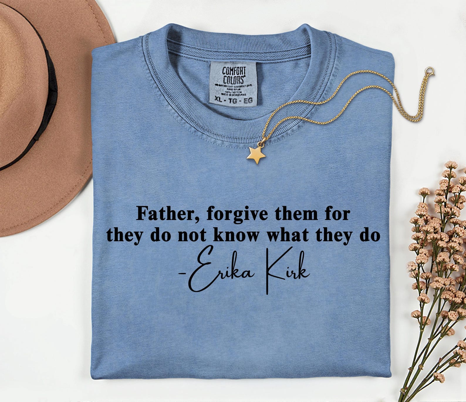Comfort Colors® Charlie Kirk Shirt, I Forgive Him Tee, Erika Kirk, Bible Quote Shirt, Faith Based, Religious Christian T-Shirt - Image 3