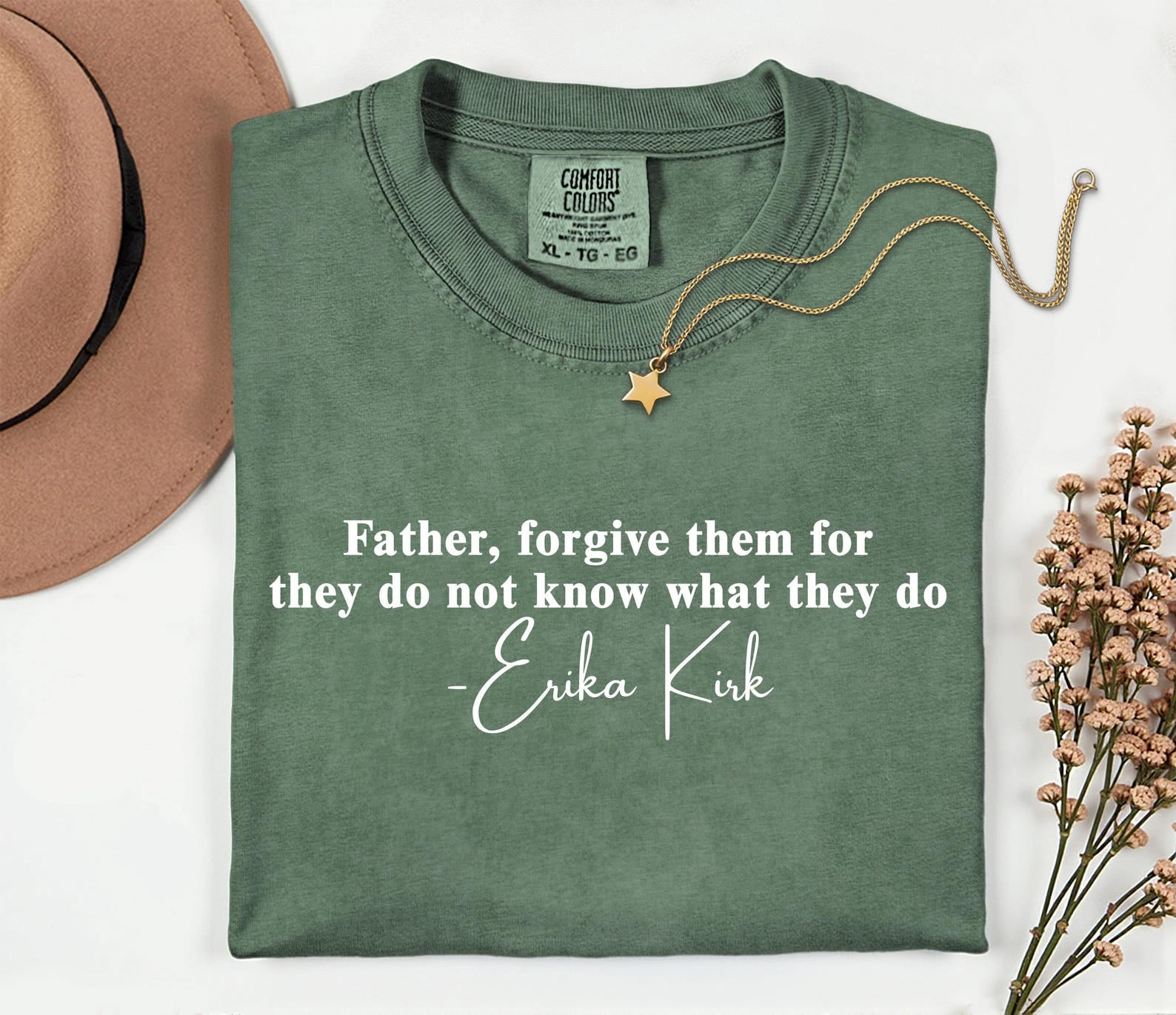 Comfort Colors® Charlie Kirk Shirt, I Forgive Him Tee, Erika Kirk, Bible Quote Shirt, Faith Based, Religious Christian T-Shirt - Image 8