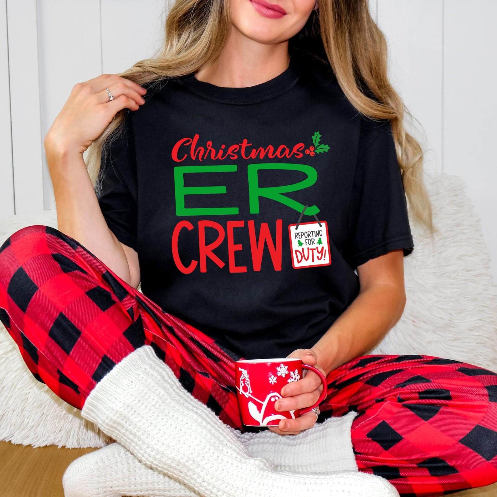 Comfort Colors® Christmas ER Crew Shirt, Funny Nurse Christmas Tee, Holiday Medical Staff Shirt, Doctor Nurse Hospital Xmas T-Shirt - Image 3