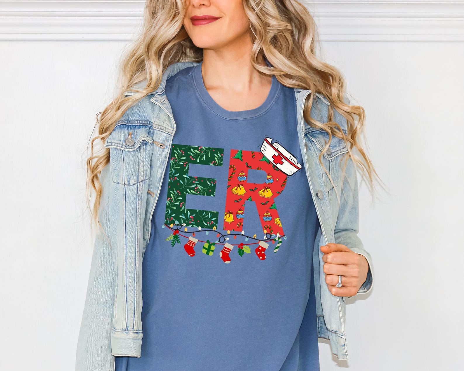 Comfort Colors® Christmas ER Shirt, Nurse Christmas T-Shirt, Doctor Holiday Tee, Medical Staff Christmas Shirt, Hospital Christmas Shirt - Image 3