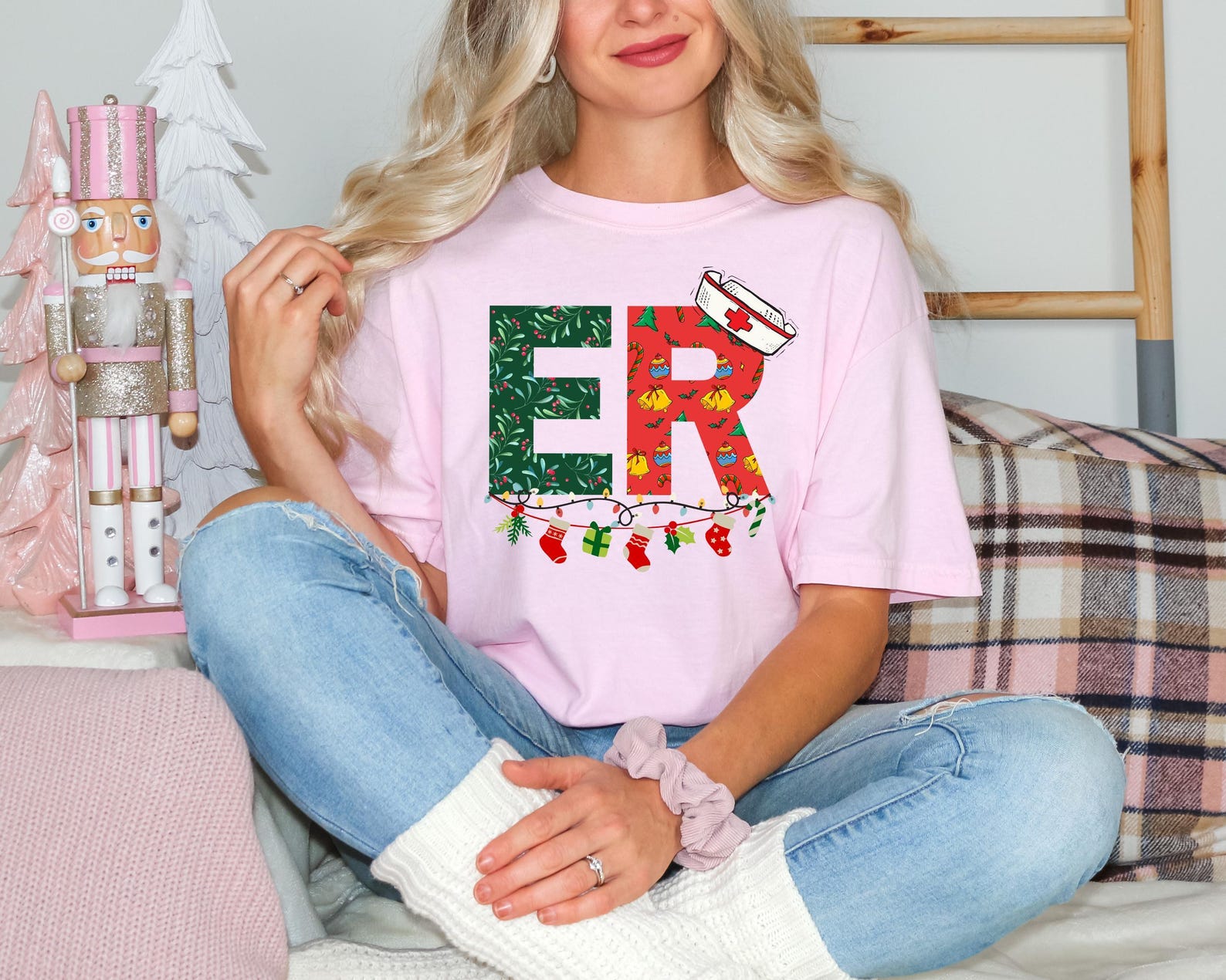 Comfort Colors® Christmas ER Shirt, Nurse Christmas T-Shirt, Doctor Holiday Tee, Medical Staff Christmas Shirt, Hospital Christmas Shirt - Image 4
