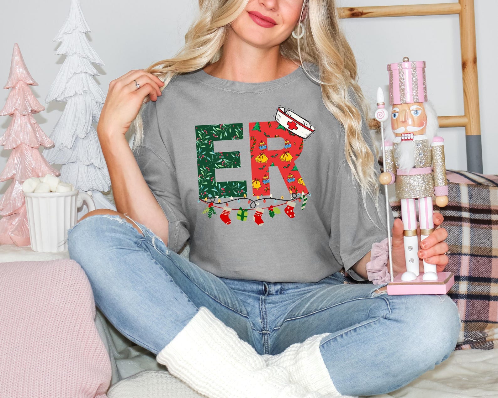 Comfort Colors® Christmas ER Shirt, Nurse Christmas T-Shirt, Doctor Holiday Tee, Medical Staff Christmas Shirt, Hospital Christmas Shirt - Image 5