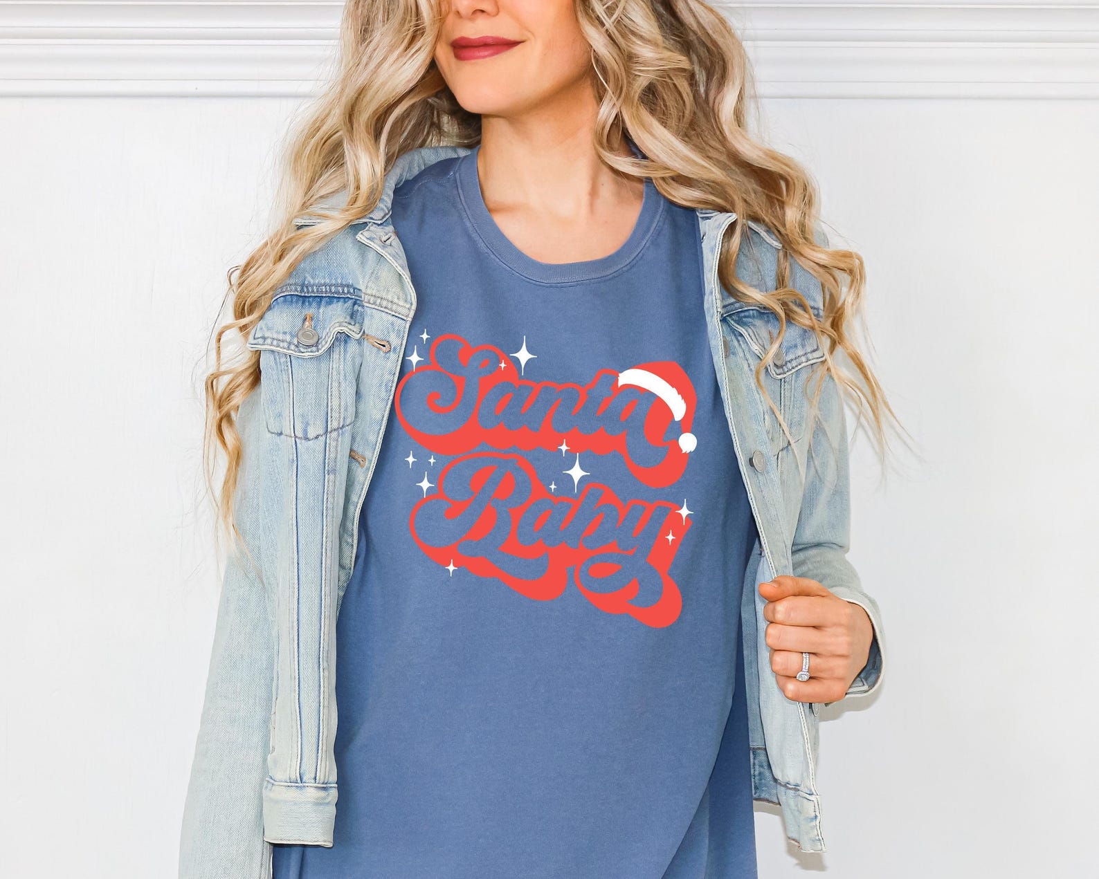 Comfort Colors® Santa Baby Shirt, Cute Christmas Tee Women, Retro Holiday Graphic Shirt, Funny Xmas Shirt, Festive Holiday Outfit - Image 7