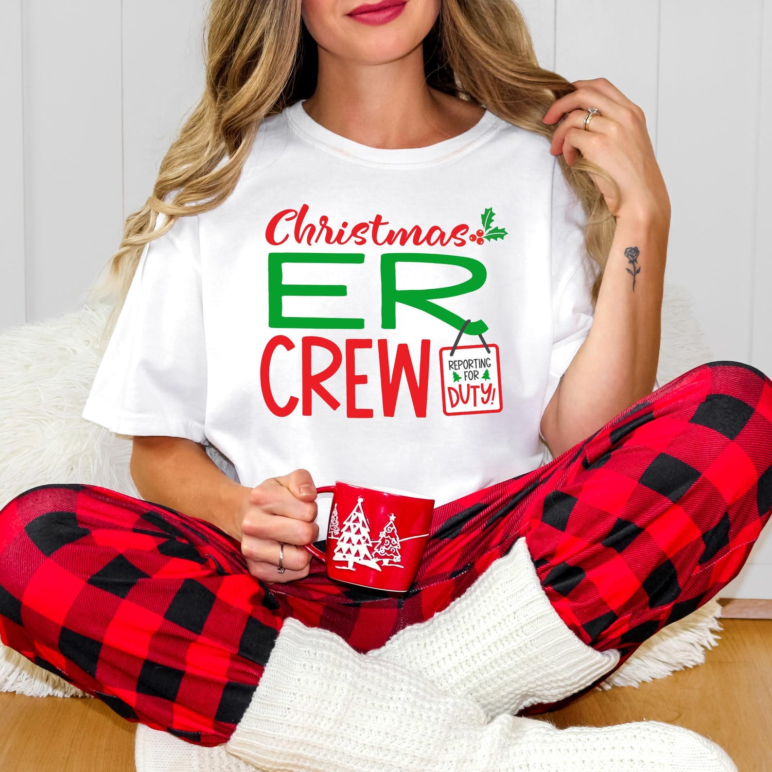 Comfort Colors® Christmas ER Crew Shirt, Funny Nurse Christmas Tee, Holiday Medical Staff Shirt, Doctor Nurse Hospital Xmas T-Shirt - Image 2