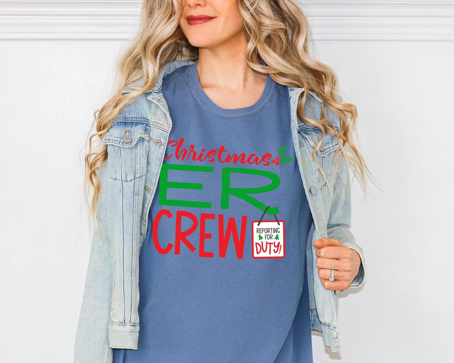 Comfort Colors® Christmas ER Crew Shirt, Funny Nurse Christmas Tee, Holiday Medical Staff Shirt, Doctor Nurse Hospital Xmas T-Shirt - Image 7