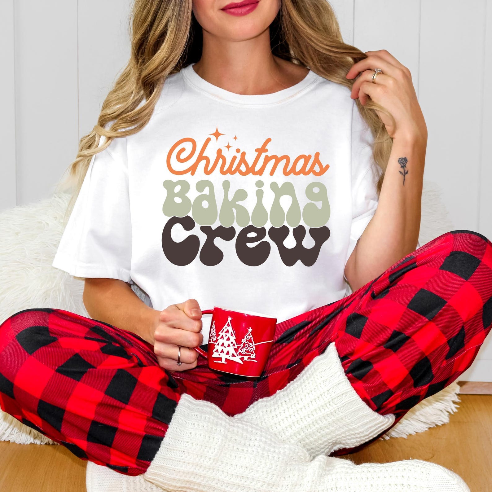 Comfort Colors® Christmas Baking Crew Shirt, Holiday Baking Tee, Cute Christmas Shirt Women, Family Matching Baking T-Shirt - Image 8