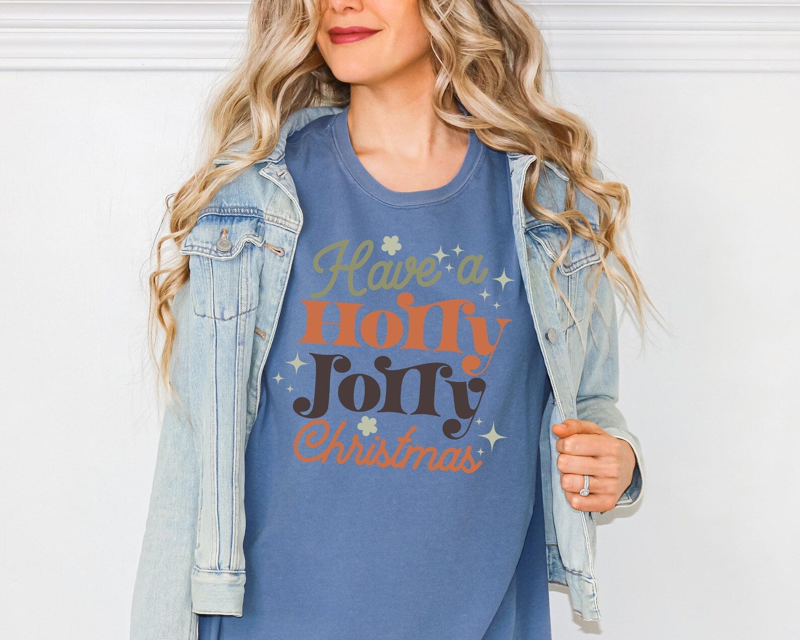 Comfort Colors® Have a Holly Jolly Christmas Shirt, Pink Holiday Graphic Tee, Cute Christmas Shirt Women, Vintage Holiday Party T-Shirt - Image 8