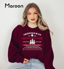 Griswold & Co Christmas Tree Farm Sweatshirt, Retro Holiday Sweatshirt, Family Xmas Movie Sweatshirt, Funny Christmas Vacation Crewneck - Image 2