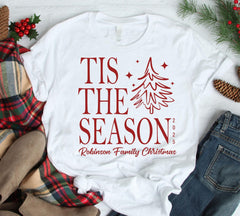 Tis The Season Christmas Shirt, Personalized Family Christmas Tee, Custom Holiday Shirt, Matching Family Xmas Shirt, Christmas Tree Shirt - Image 2