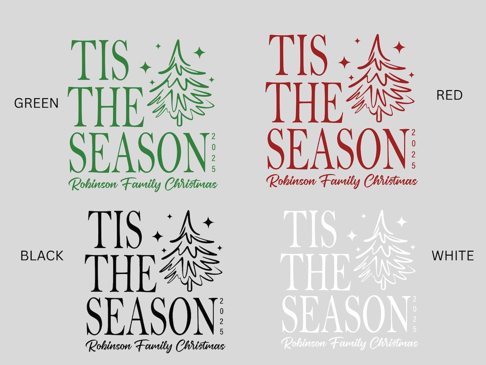 Comfort Colors® Tis The Season Christmas Shirt, Personalized Family Name Holiday Shirt, Custom Xmas Shirt, Cute Tree Vintage Christmas Shirt - Image 3