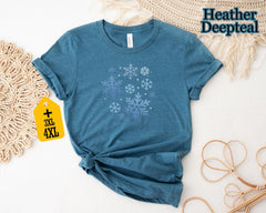 Cute Snowflake Christmas Shirt, Pink Christmas Shirt Women, Winter Snowflake Tee, Holiday Shirt, Cozy Xmas Top, Snowflake Graphic Shirt - Image 5