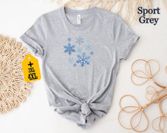 Cute Snowflake Christmas Shirt, Pink Christmas Shirt Women, Winter Snowflake Tee, Holiday Shirt, Cozy Xmas Top, Snowflake Graphic Shirt - Image 8