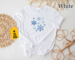 Cute Snowflake Christmas Shirt, Pink Christmas Shirt Women, Winter Snowflake Tee, Holiday Shirt, Cozy Xmas Top, Snowflake Graphic Shirt - Image 9