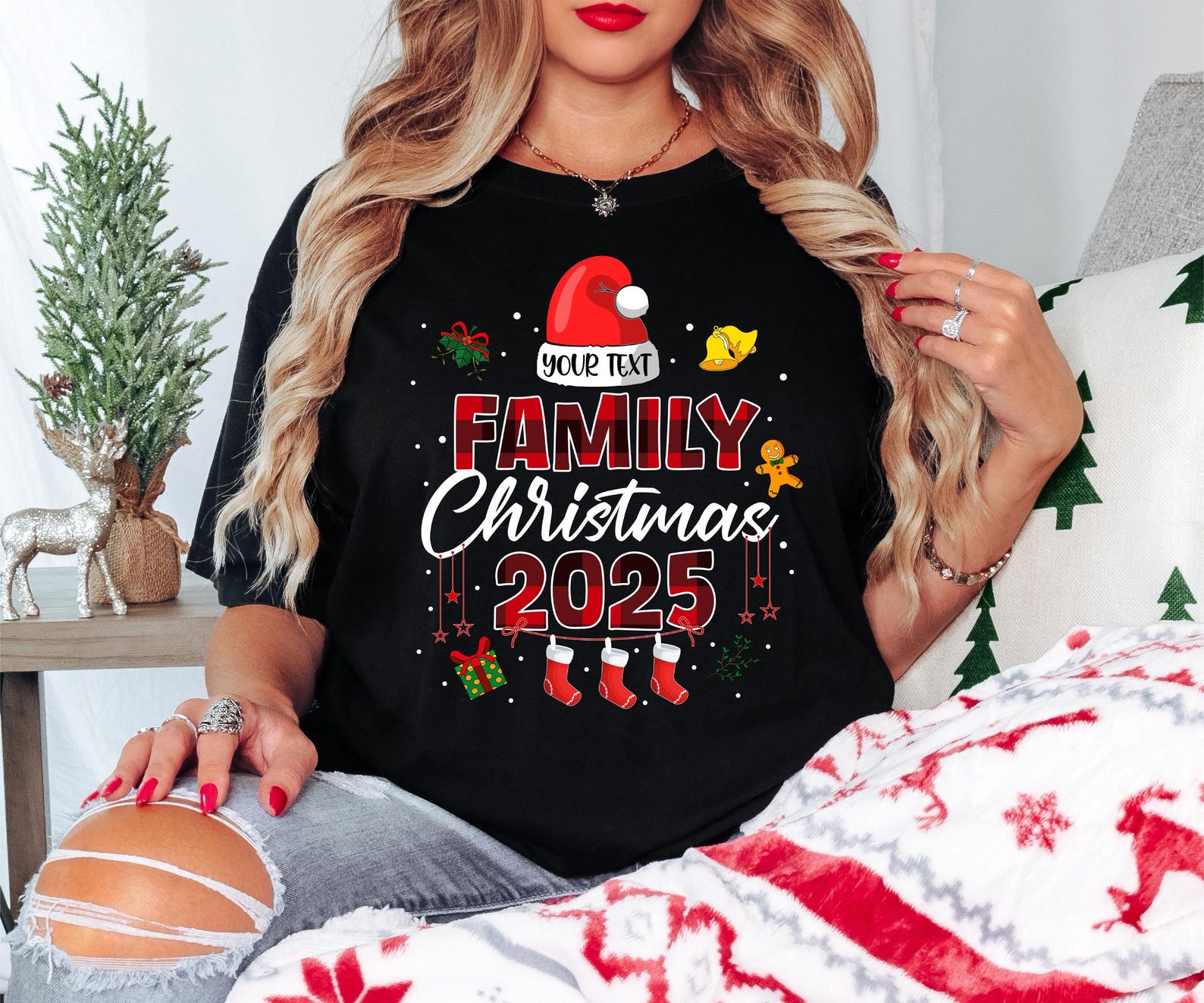 Comfort Colors® Family Christmas Shirt, Personalized Holiday Family Matching Shirts 2025, Custom Name Xmas Shirt, Cute Christmas Shirt Women - Image 3