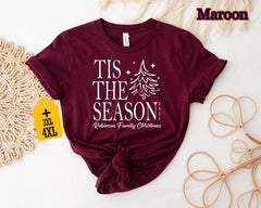 Tis The Season Christmas Shirt, Personalized Family Christmas Tee, Custom Holiday Shirt, Matching Family Xmas Shirt, Christmas Tree Shirt - Image 5