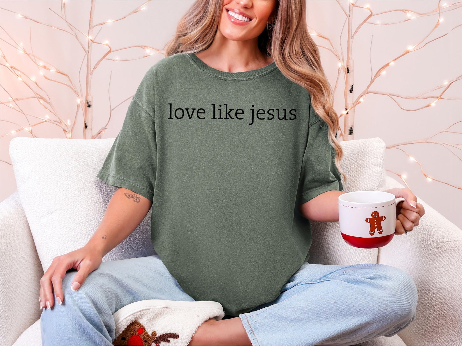 Comfort Colors® Love Like Jesus Shirt, Christian Christmas Shirt Women, Faith Shirt, Bible Verse Tee, Religious Christmas Shirt Gift - Image 5