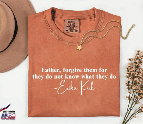 Comfort Colors® Charlie Kirk Shirt, I Forgive Him Tee, Erika Kirk, Bible Quote Shirt, Faith Based, Religious Christian T-Shirt