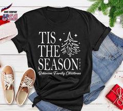 Tis The Season Christmas Shirt, Personalized Family Christmas Tee, Custom Holiday Shirt, Matching Family Xmas Shirt, Christmas Tree Shirt